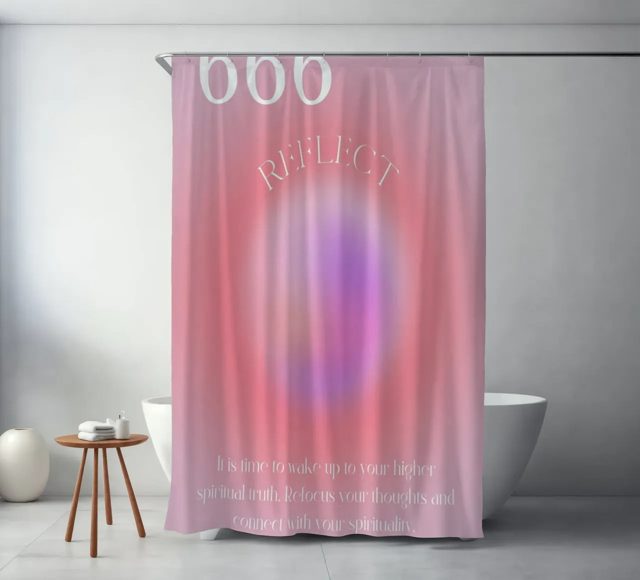 Angelo n. 666 Riflesso Rosa Viola Aura Gradiente Arte tenda da doccia da homdeco