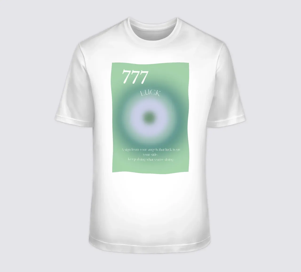 Angelo n. 777 Fortuna Aura verde Gradiente Poster Art t-shirt da homdeco