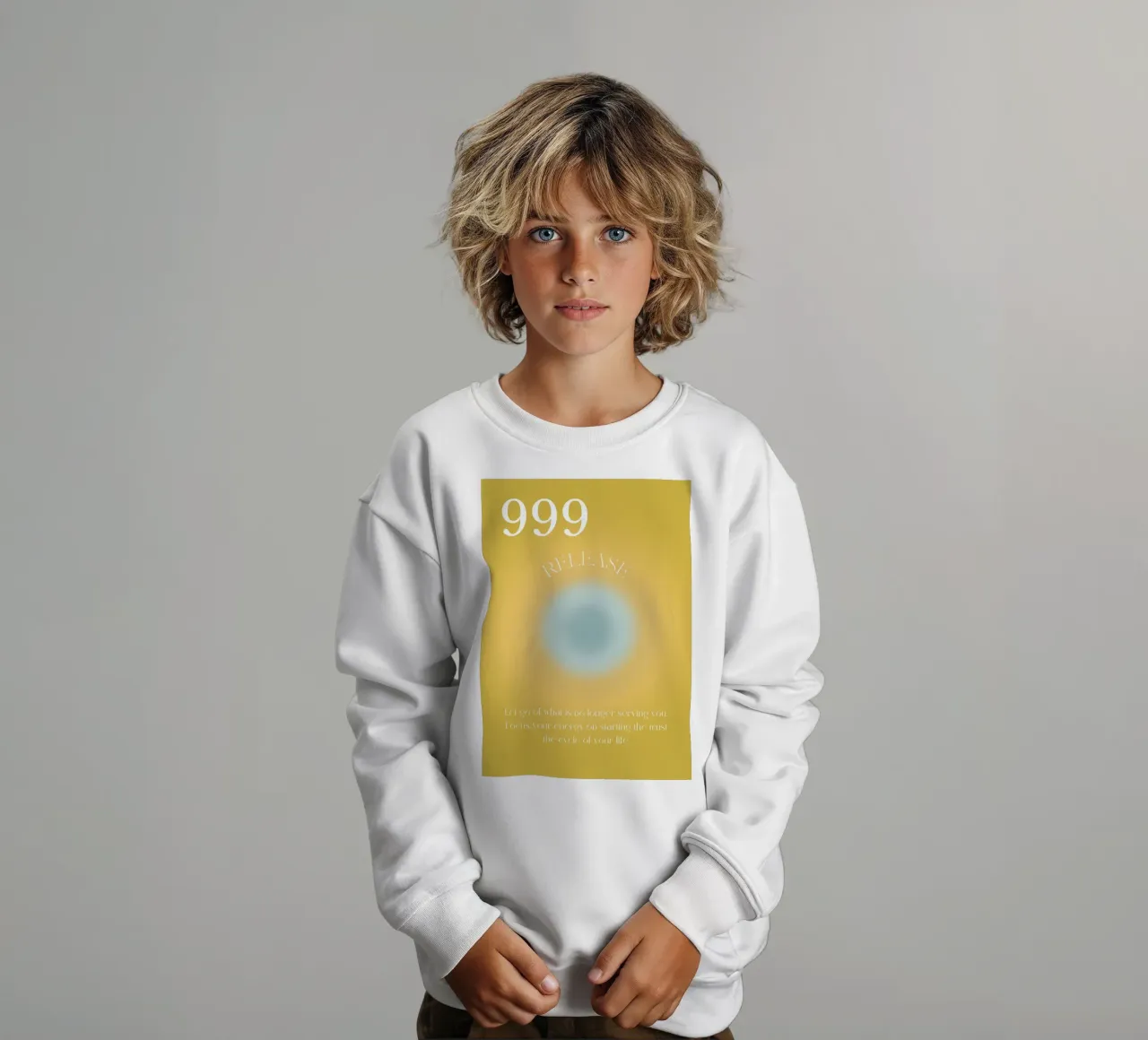 Angelo n. 999 Rilascio Giallo Blu Aura Arte Gradiente felpa bambino da homdeco