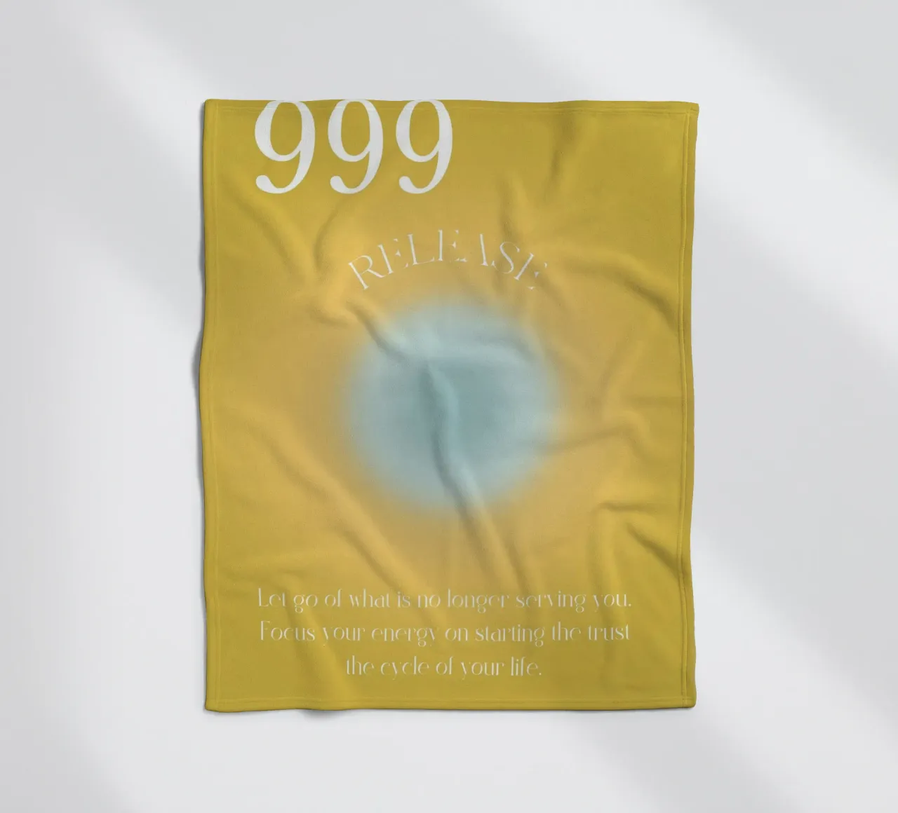 Angelo n. 999 Rilascio Giallo Blu Aura Arte Gradiente coperta in pile da homdeco