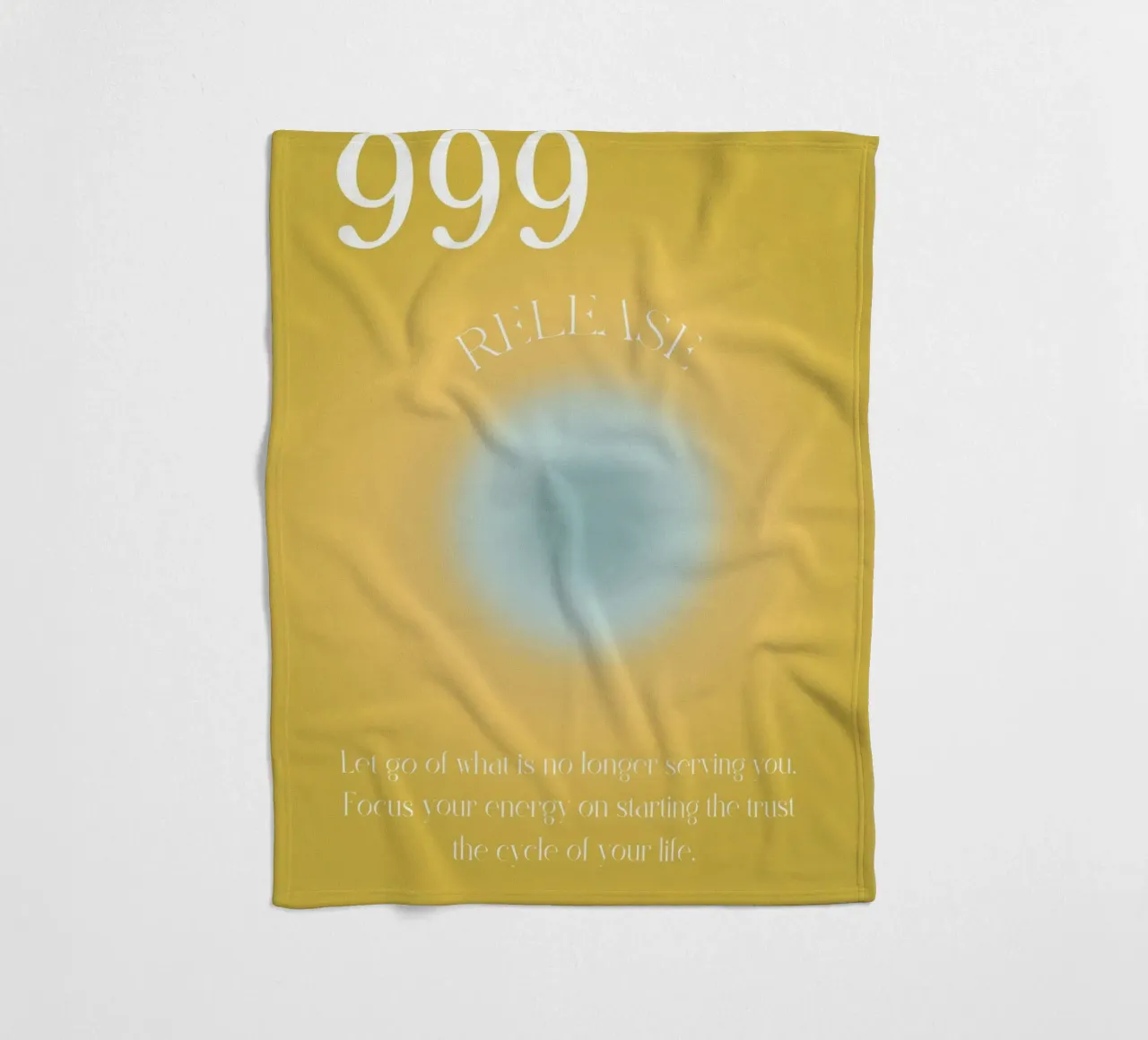 Angelo n. 999 Rilascio Giallo Blu Aura Arte Gradiente coperta in pile da homdeco