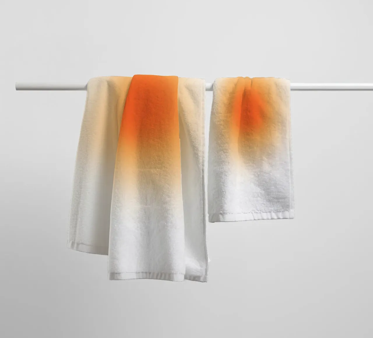 Levendig Oranje Aura Kleurverloop Abstracte Kunstdruk badhanddoek van homdeco