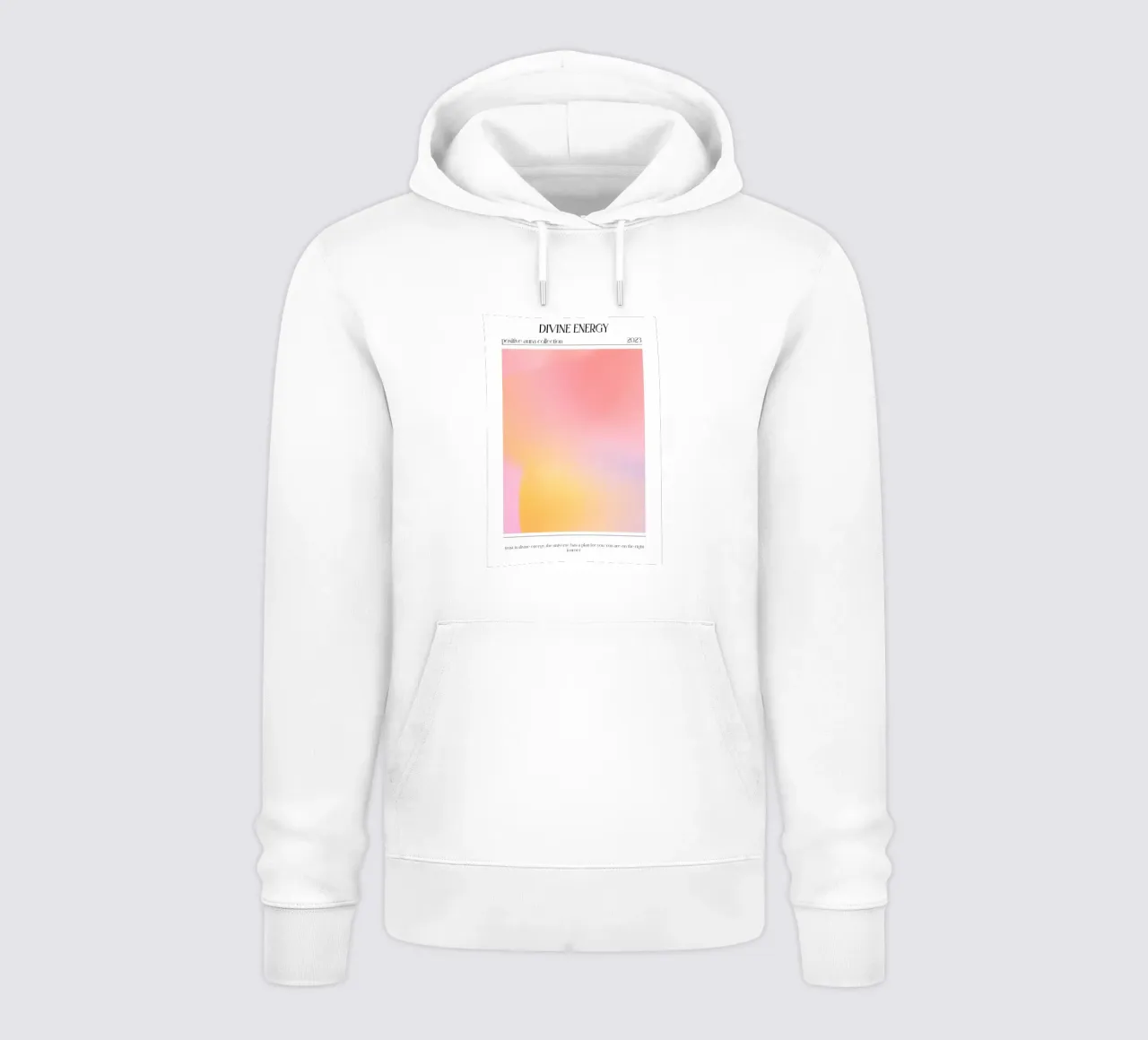 "Energia divina" Aura Rosa Giallo Gradiente Poster 2023 felpa con cappuccio da homdeco