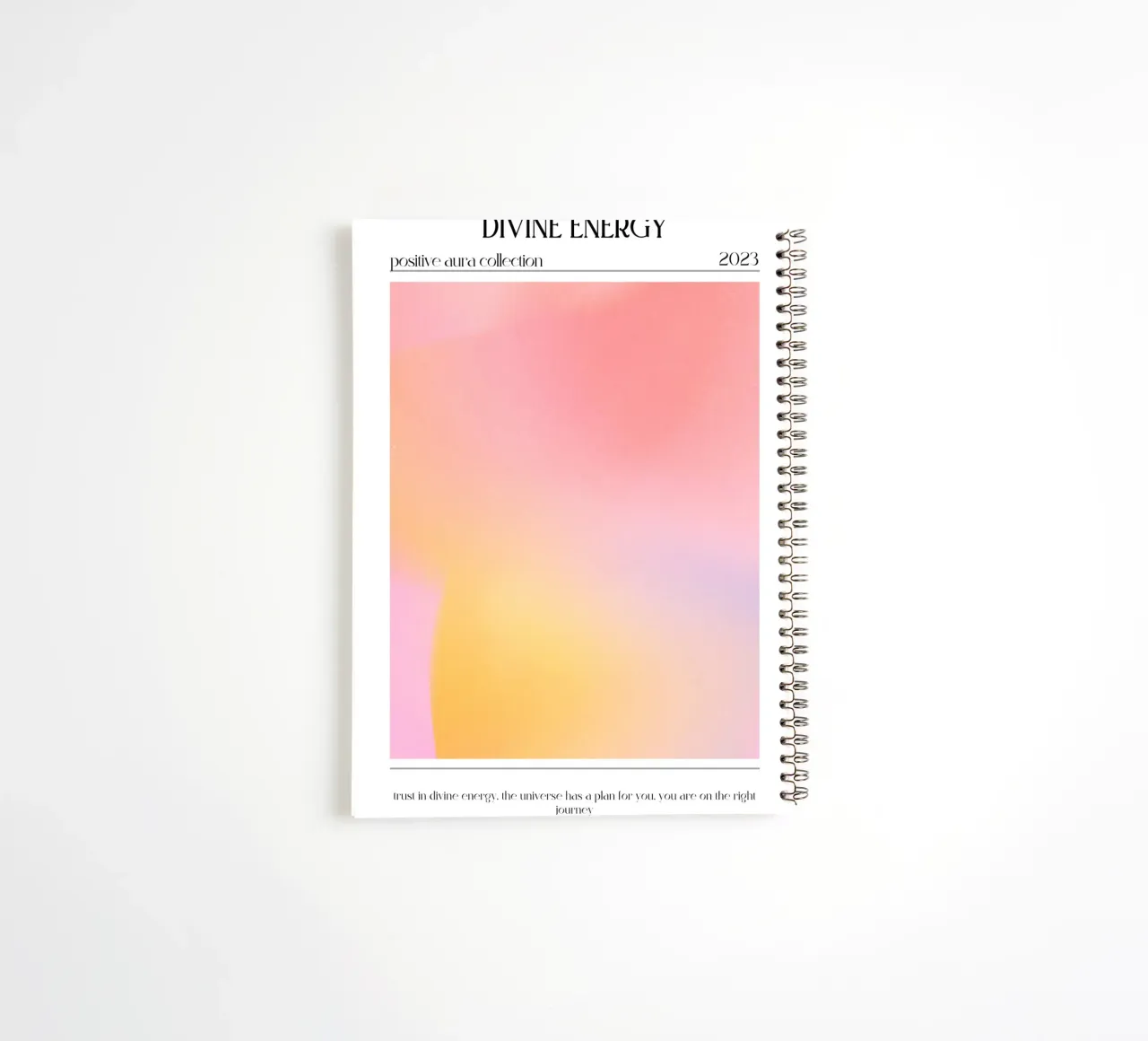 Affiche "Energie divine" Aura rose jaune dégradé 2023 carnet à spirale de homdeco