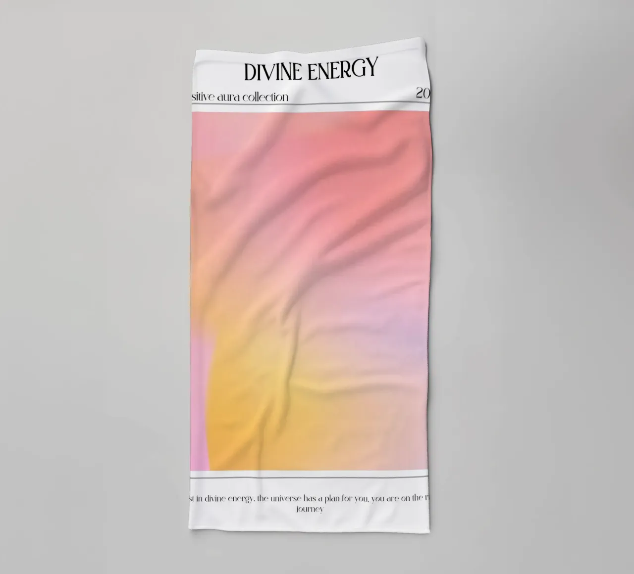 "Energia divina" Aura Rosa Giallo Gradiente Poster 2023 asciugamano da bagno da homdeco