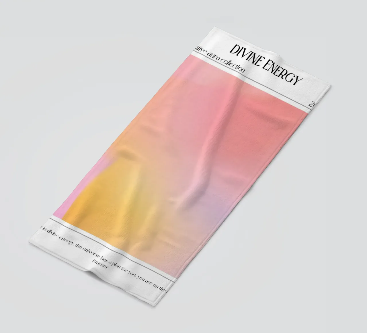 "Energia divina" Aura Rosa Giallo Gradiente Poster 2023 telo mare da homdeco