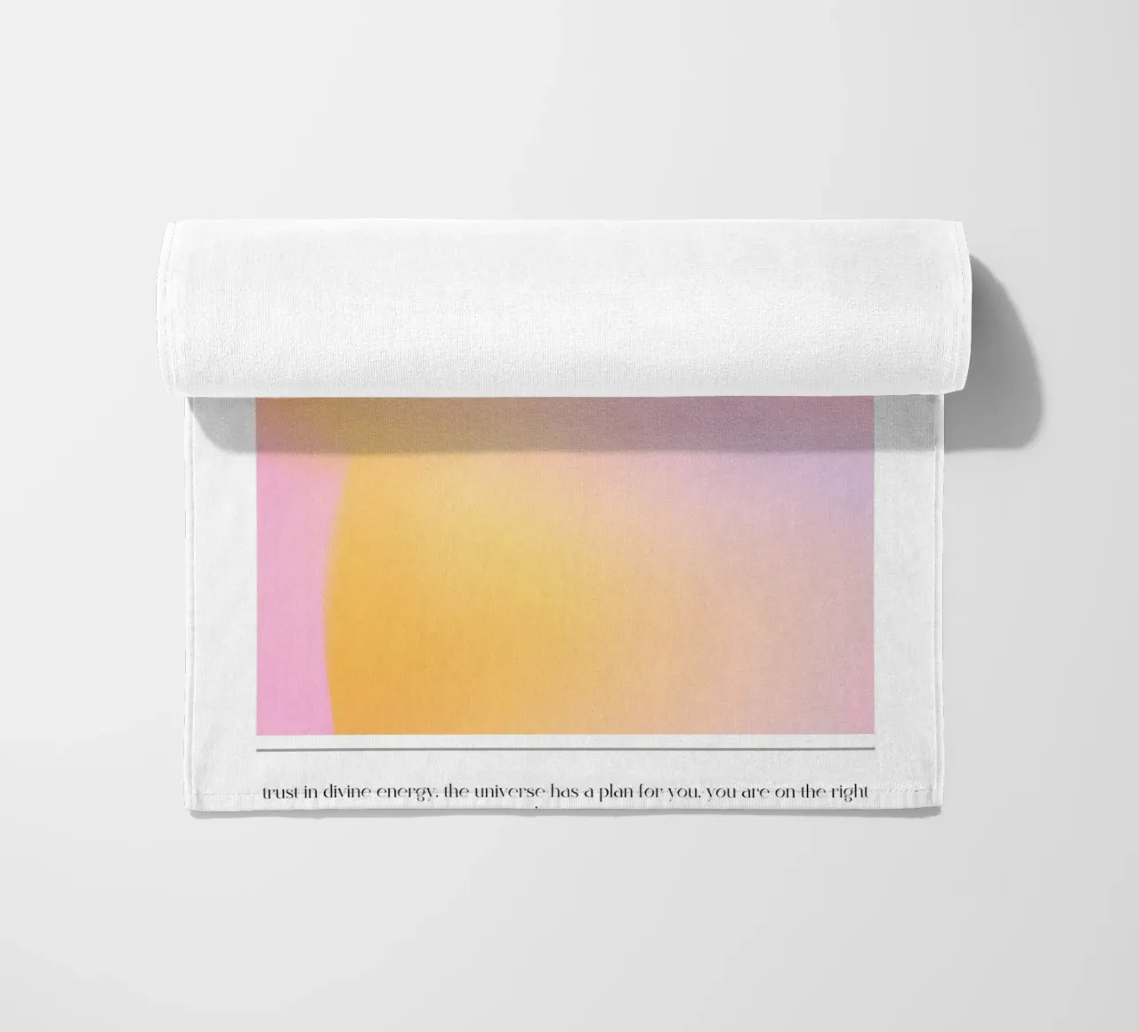 "Energia divina" Aura Rosa Giallo Gradiente Poster 2023 telo mare da homdeco