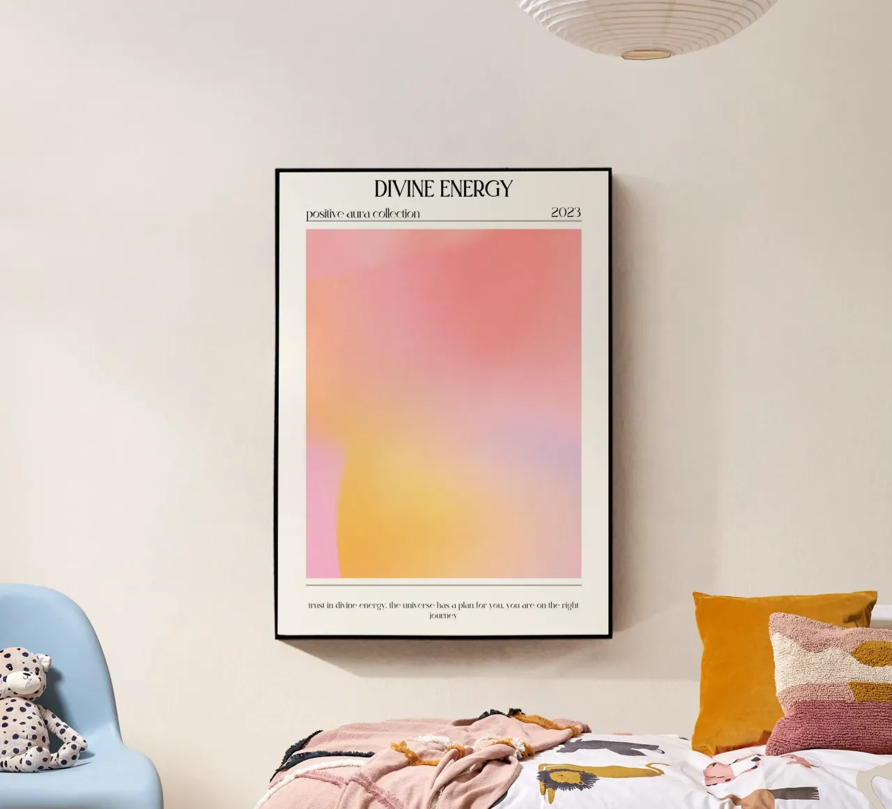 "Energia divina" Aura Rosa Giallo Gradiente Poster 2023 plexiglass da homdeco