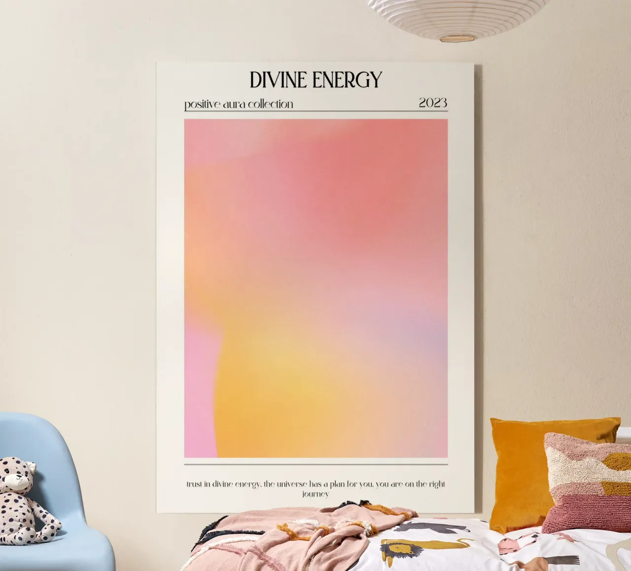 "Energia divina" Aura Rosa Giallo Gradiente Poster 2023 plexiglass da homdeco