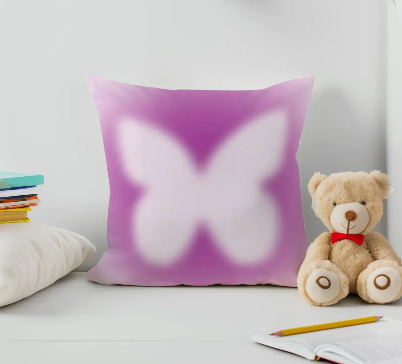 Poster artistico astratto rosa Butterfly Aura Gradient cuscino da homdeco