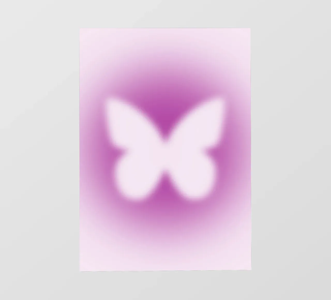 Poster artistico astratto rosa Butterfly Aura Gradient telo in pvc da homdeco
