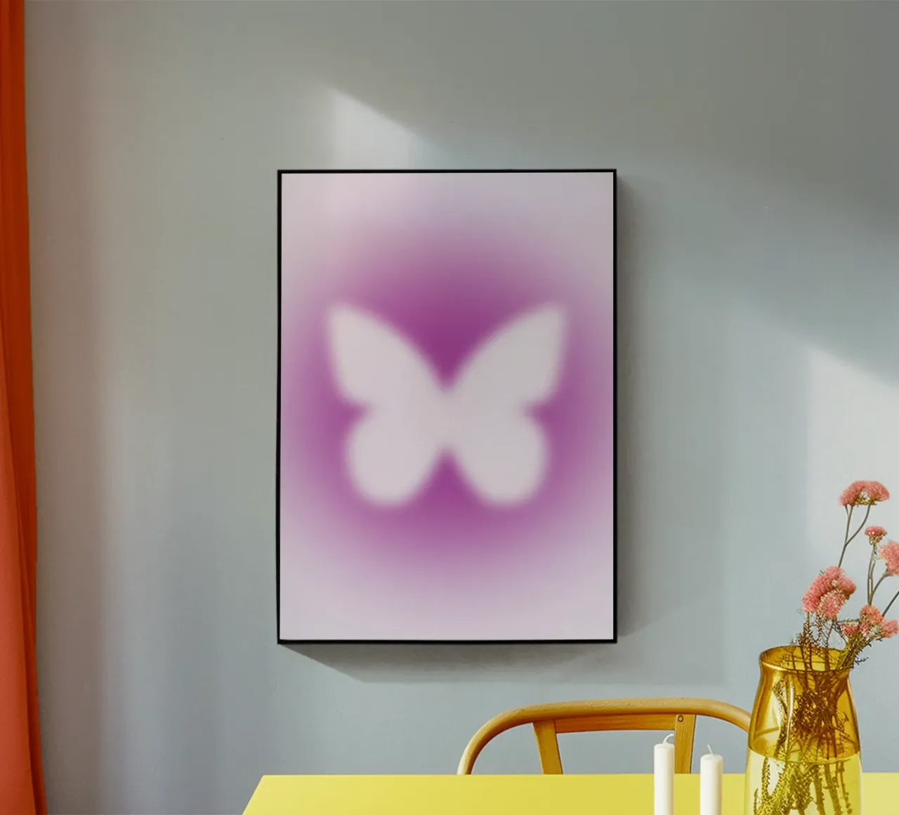 Rosa Schmetterling Aura Gradient Abstrakt Poster Kunst Acryl-Glas von homdeco