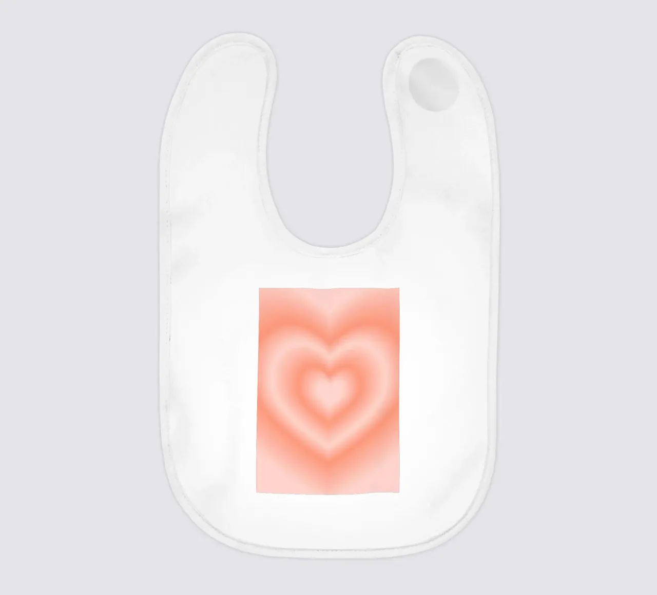 Poster astratto con cuore di pesca caldo e aura graduale bavaglino da homdeco