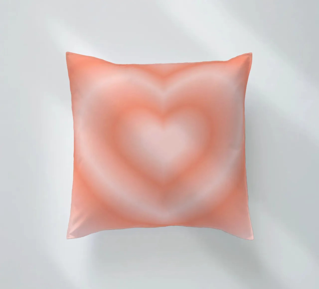 Poster astratto con cuore di pesca caldo e aura graduale cuscino da homdeco