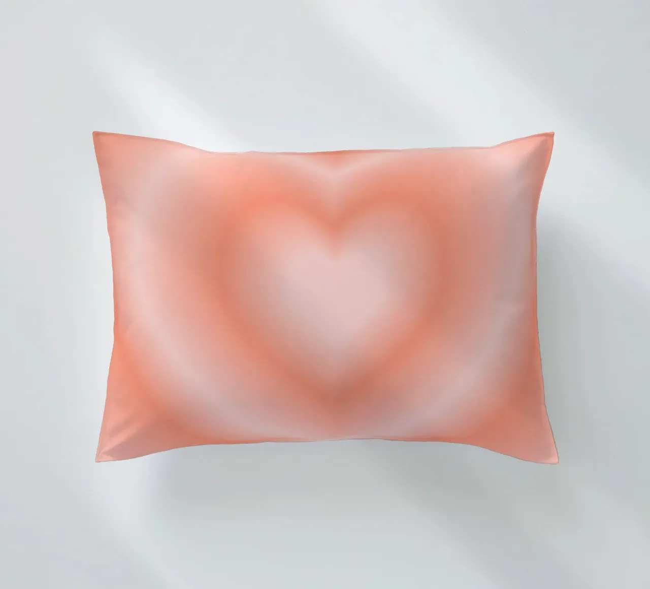 Poster astratto con cuore di pesca caldo e aura graduale cuscino da homdeco