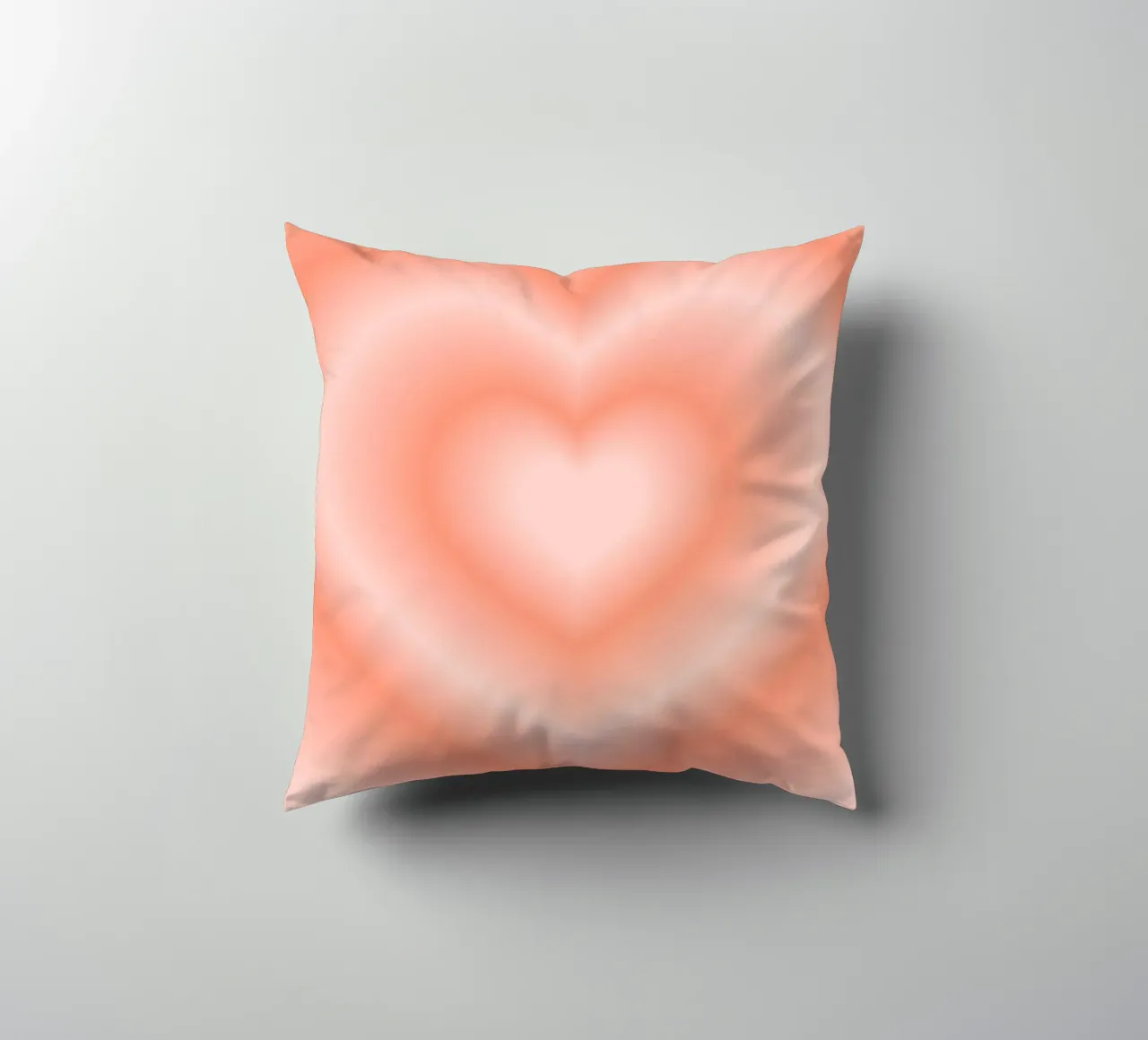 Poster astratto con cuore di pesca caldo e aura graduale cuscino da homdeco