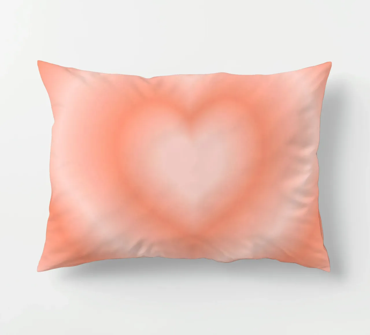 Poster astratto con cuore di pesca caldo e aura graduale cuscino da homdeco