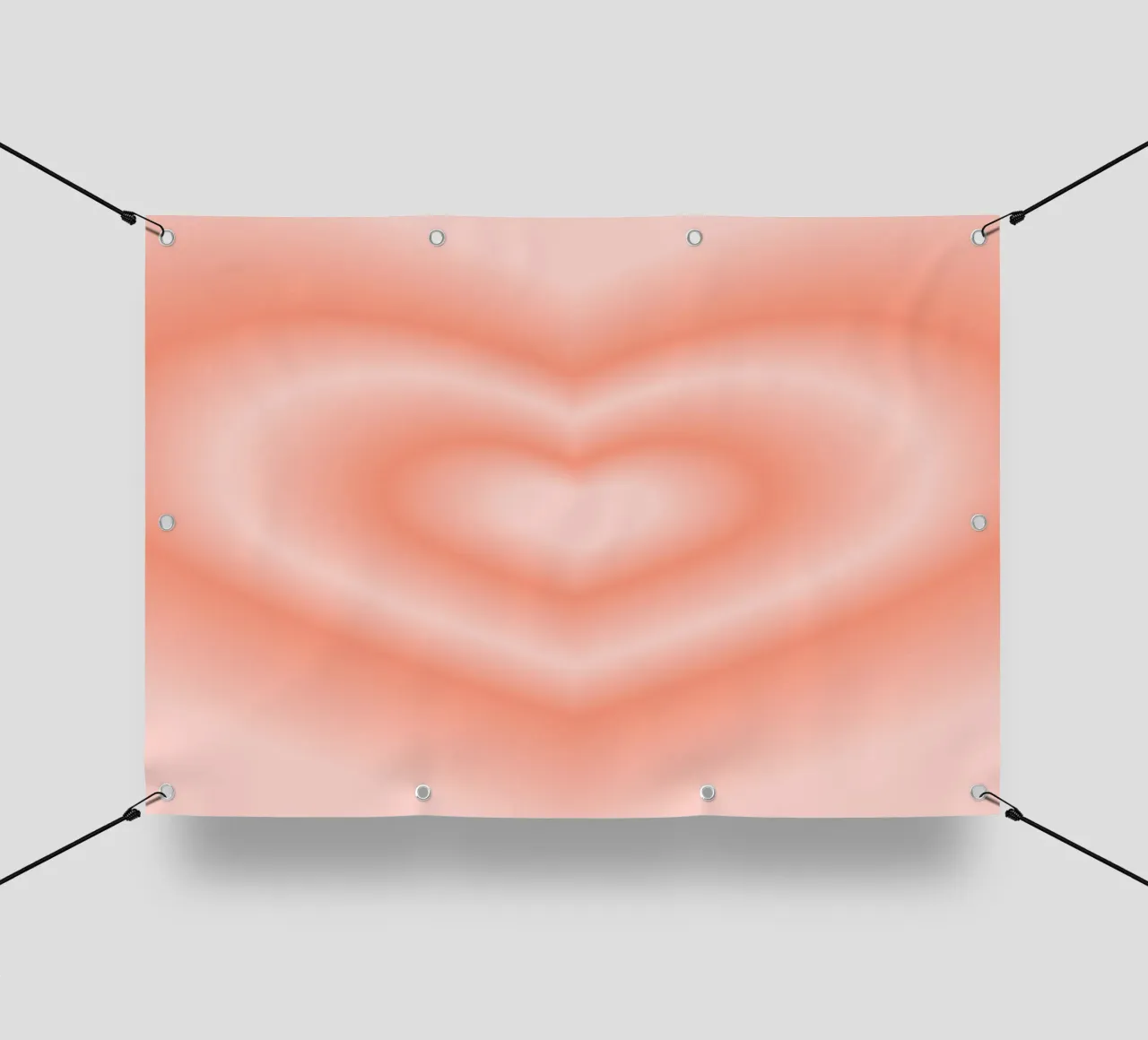 Poster astratto con cuore di pesca caldo e aura graduale telo in pvc da homdeco