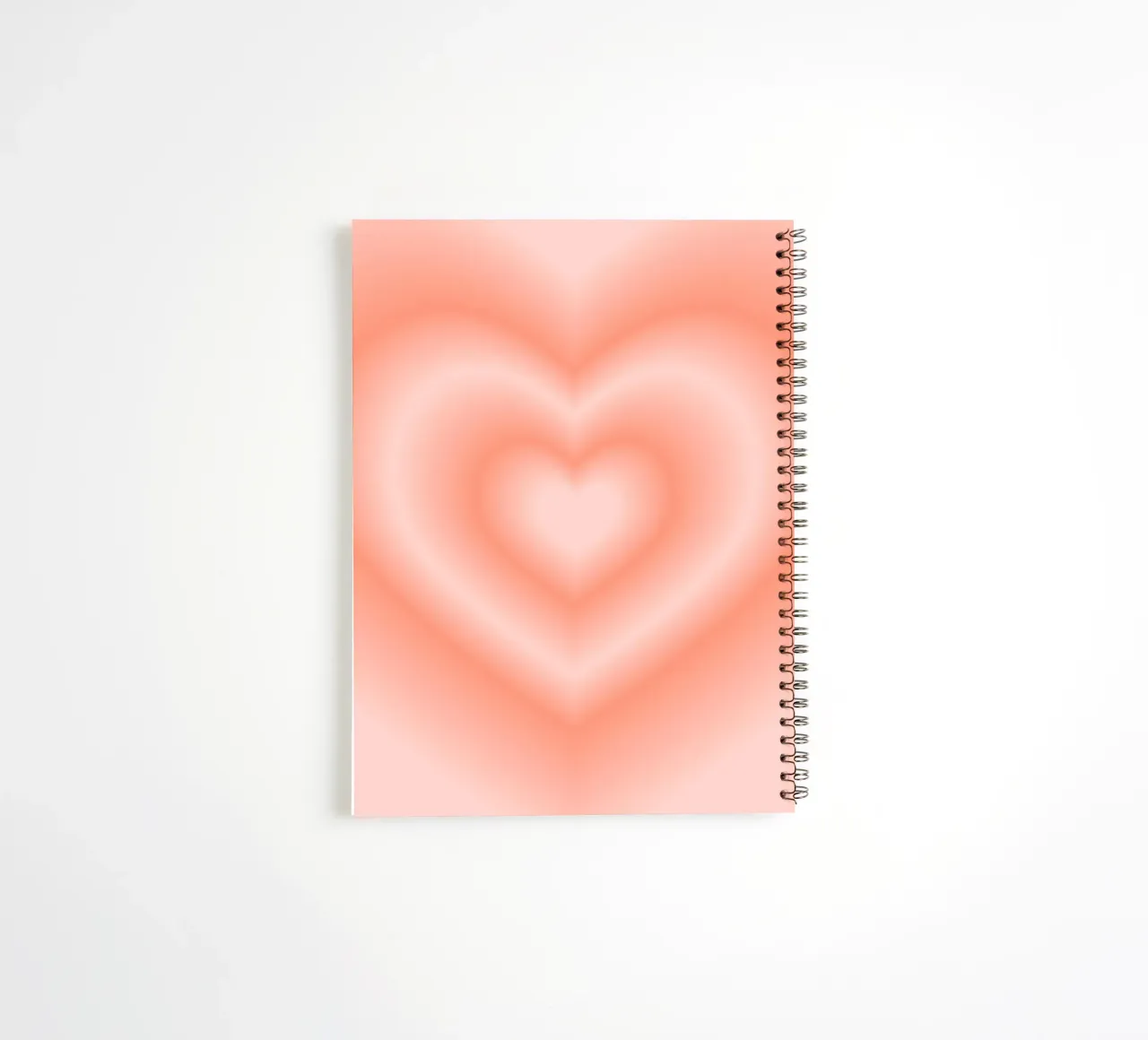 Warm Peach Heart Aura Gradient Abstract Poster Art spiral notebook by homdeco