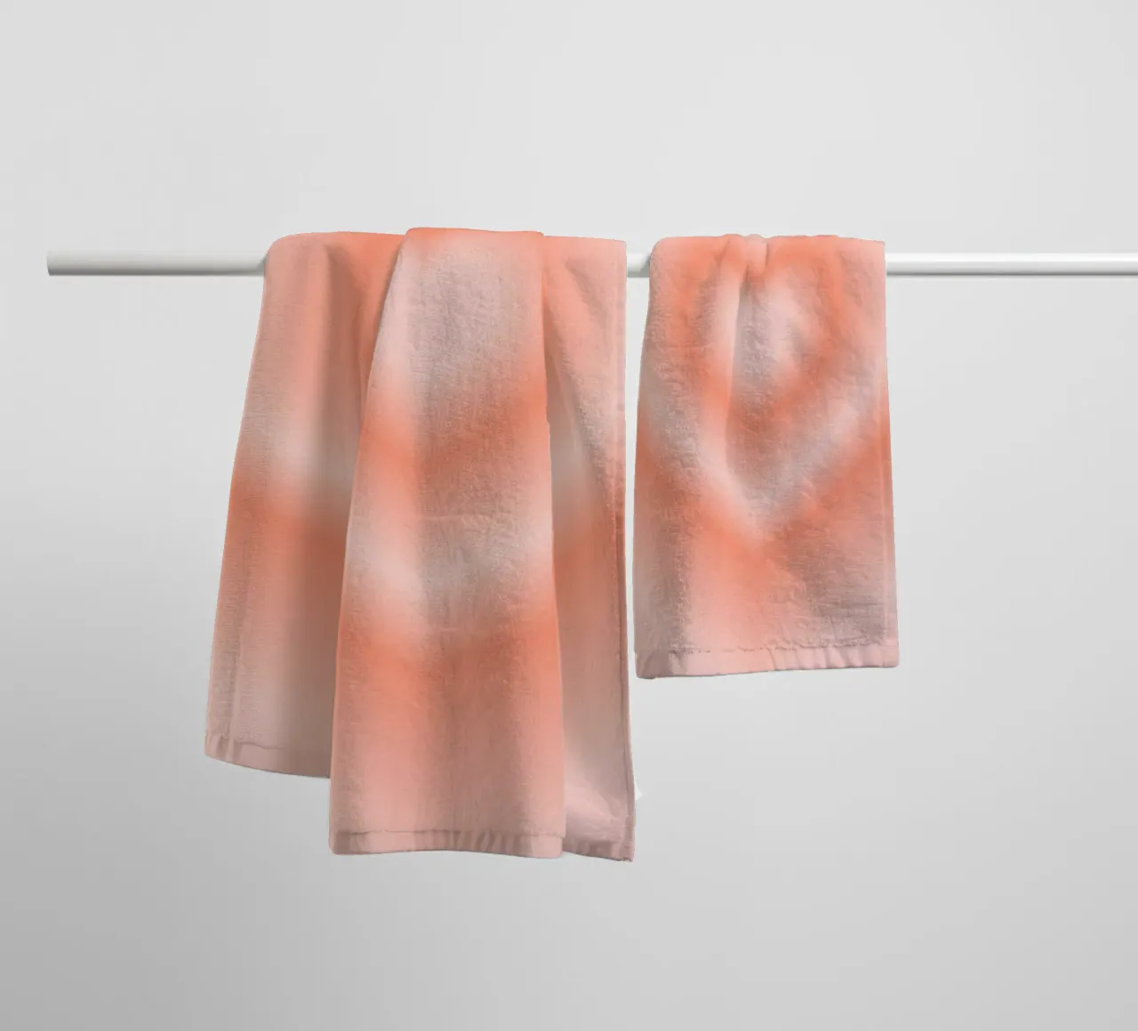Warm Peach Heart Aura Gradient Abstract Poster Art towel by homdeco