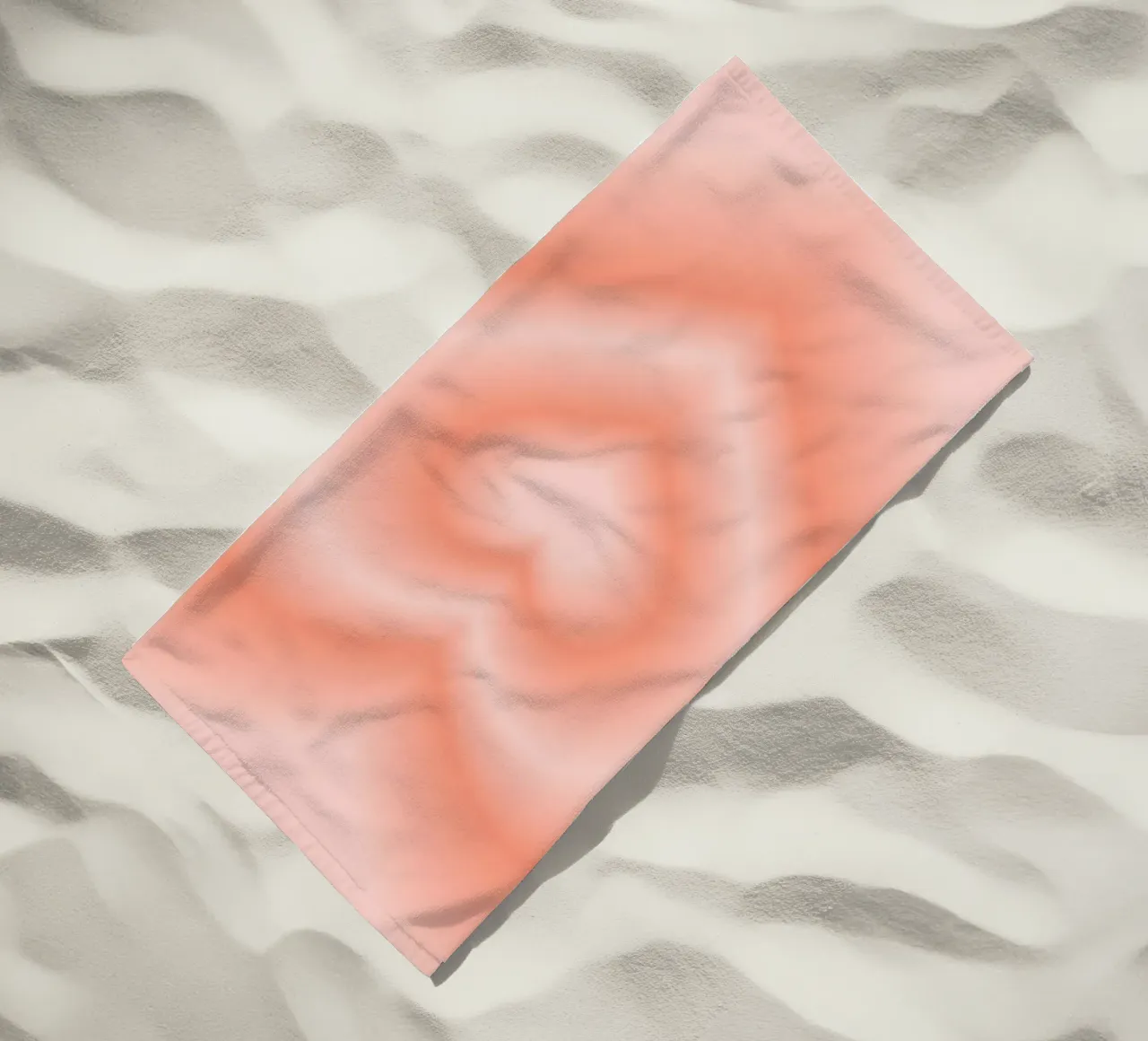 Poster astratto con cuore di pesca caldo e aura graduale telo mare da homdeco