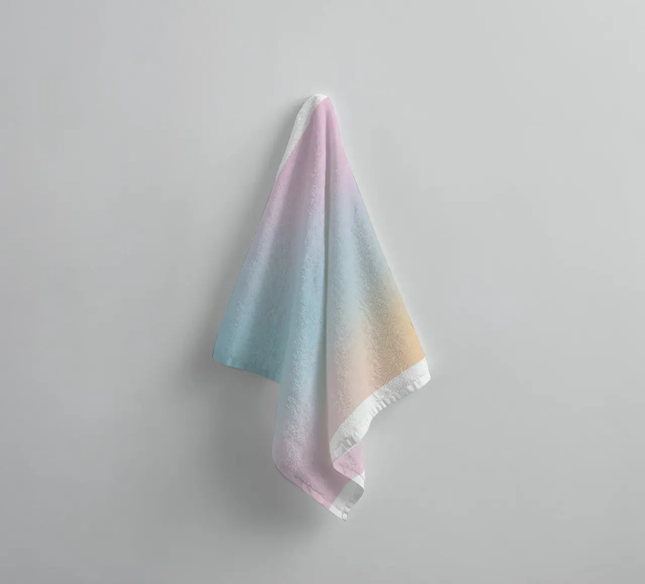 Pastel Aura Blauw Roze Geel Kleurverloop Abstracte Kunst badhanddoek van homdeco