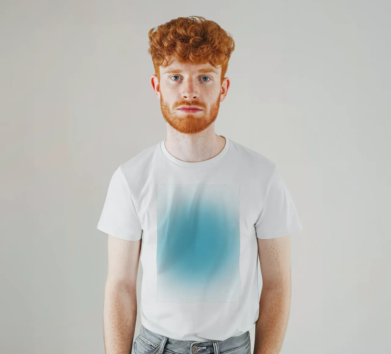 Poster astratto sereno oceano blu aura gradiente t-shirt da homdeco