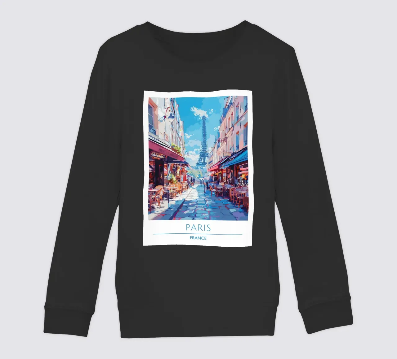 Torre Eiffel vista Parigi caffè strada | Impressionista francese A felpa bambino da homdeco