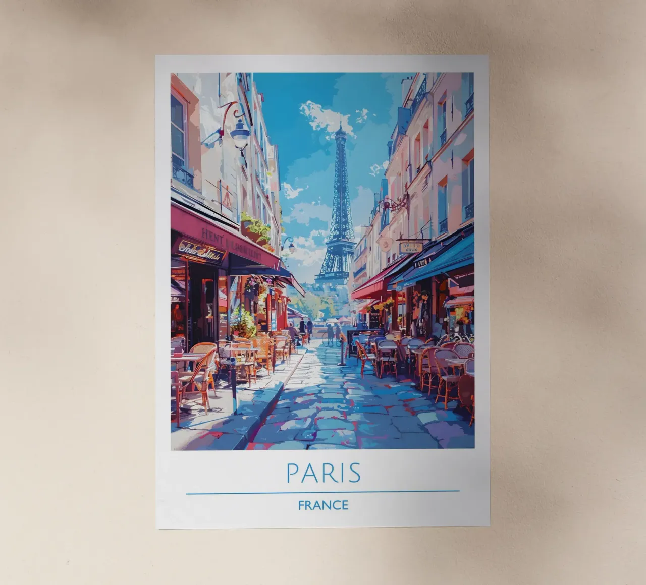 Torre Eiffel vista Parigi caffè strada | Impressionista francese A pellicola backlit da homdeco