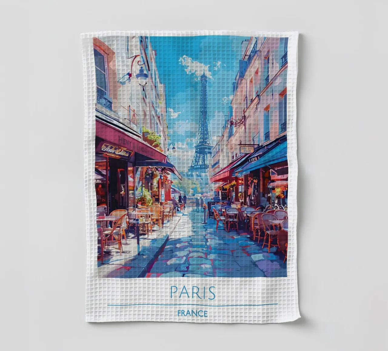 Tour Eiffel Vue Paris Café Rue | Impressionniste Français A torchon de homdeco