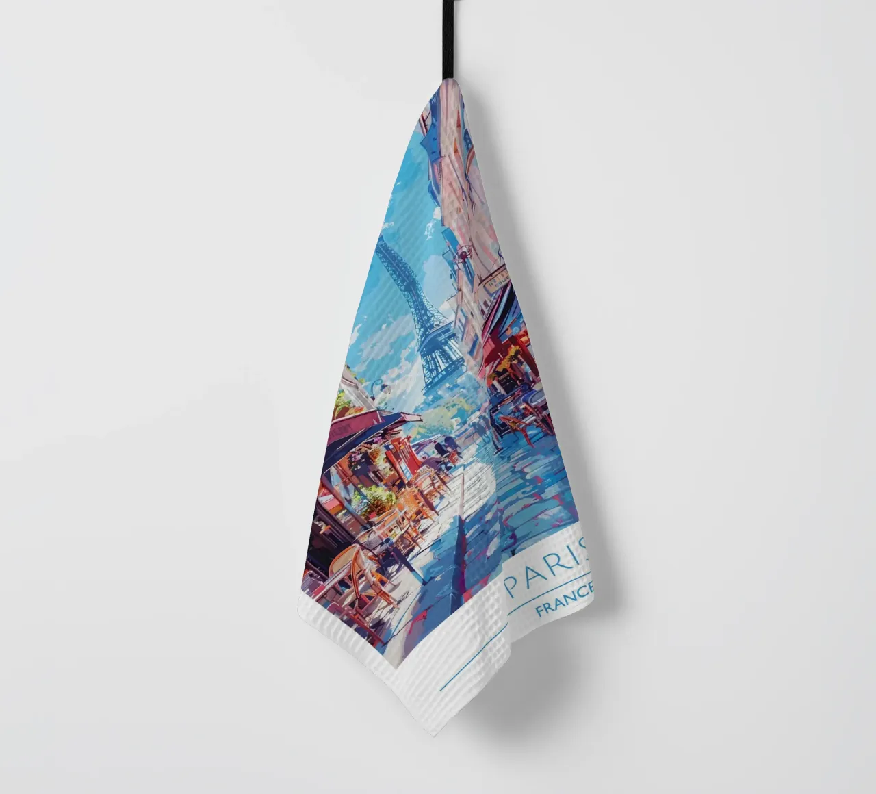 Tour Eiffel Vue Paris Café Rue | Impressionniste Français A torchon de homdeco