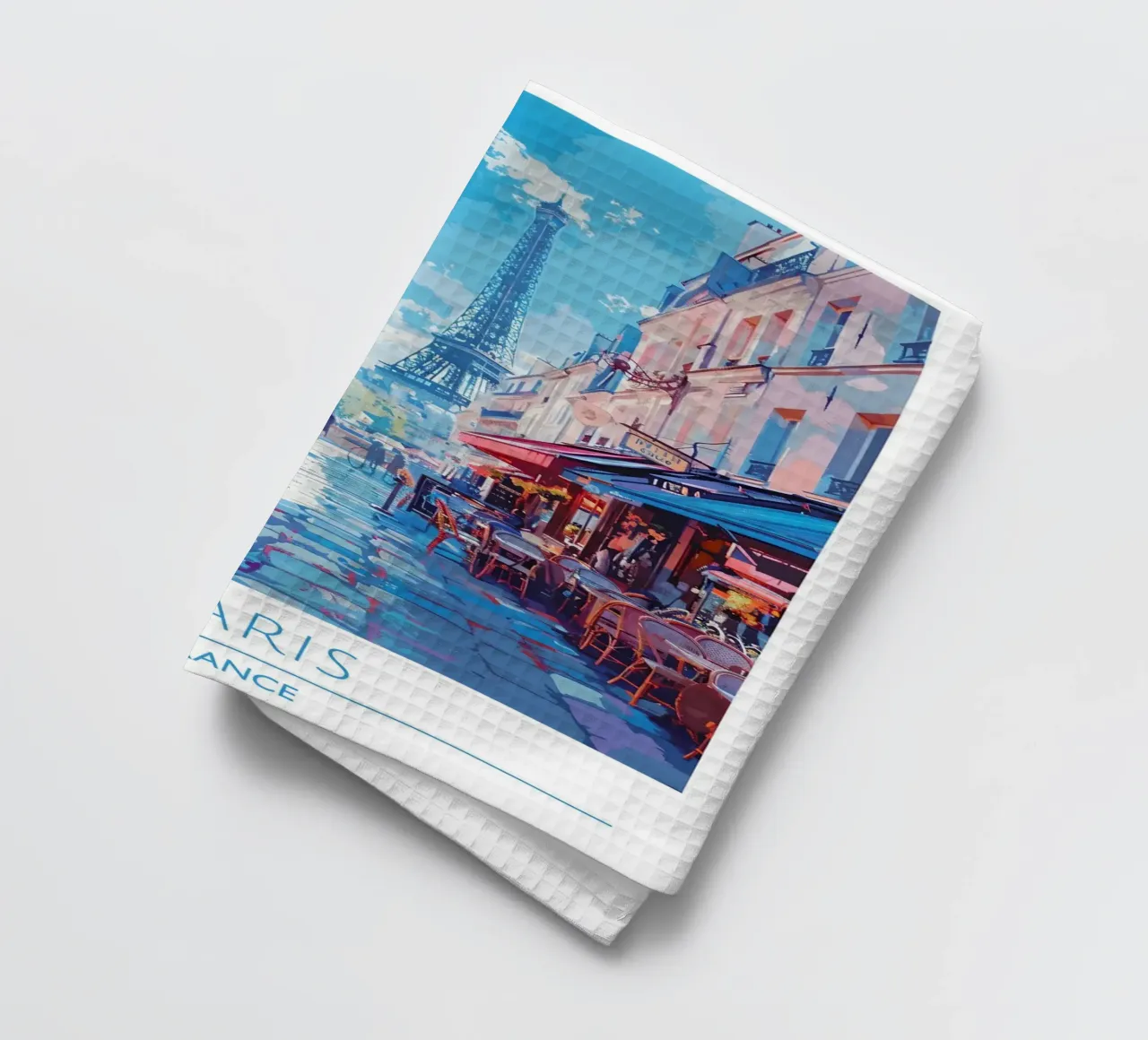 Tour Eiffel Vue Paris Café Rue | Impressionniste Français A torchon de homdeco