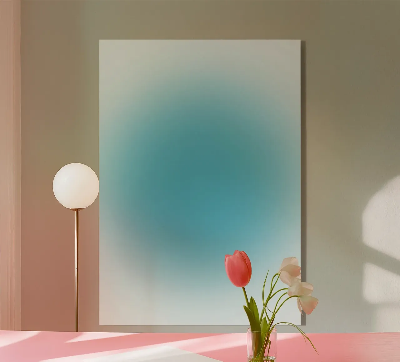 Poster astratto sereno oceano blu aura gradiente plexiglass da homdeco