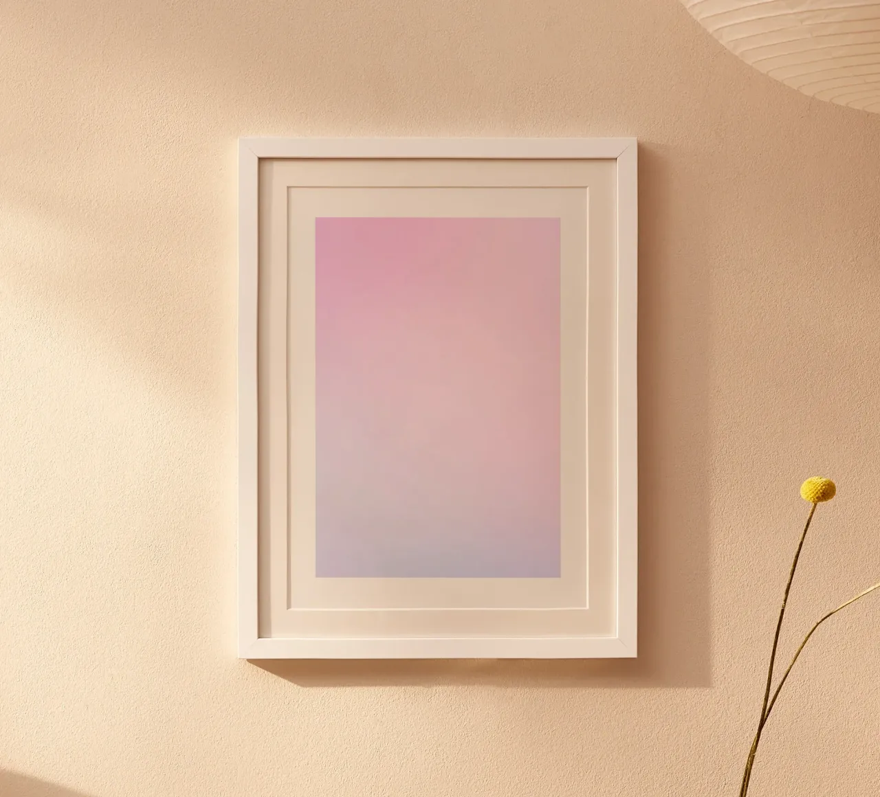 Dromerige Pastel Roze & Lavendel Kleurverloop Abstracte Poster poster met kunststof frame van homdeco