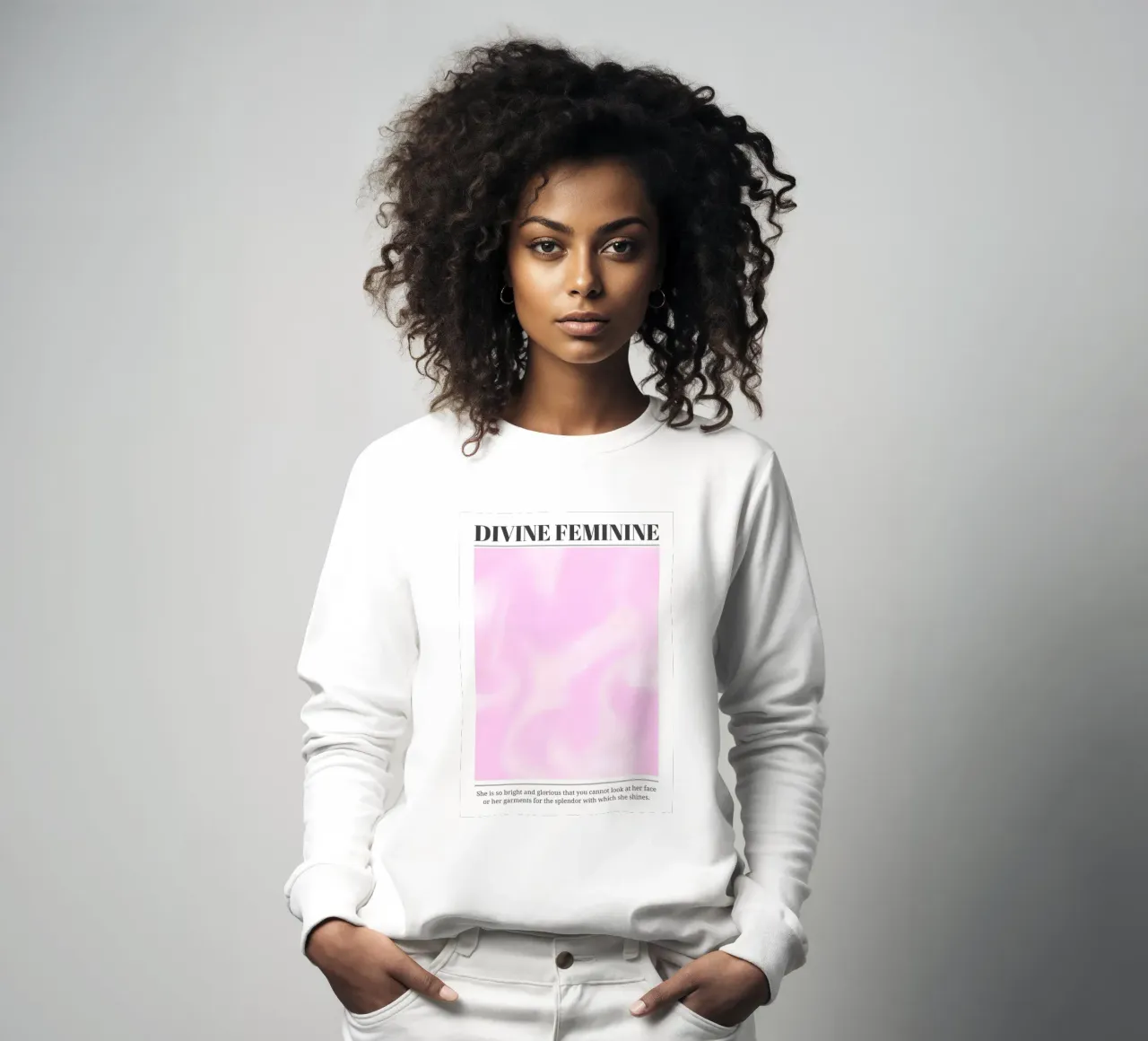 "Divine Feminine" Roze Werveling Abstracte Aura Kunstdruk sweatshirt van homdeco