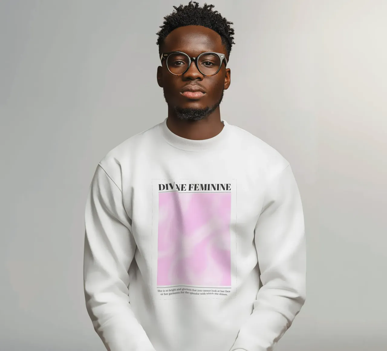 "Divine Feminine" Roze Werveling Abstracte Aura Kunstdruk sweatshirt van homdeco