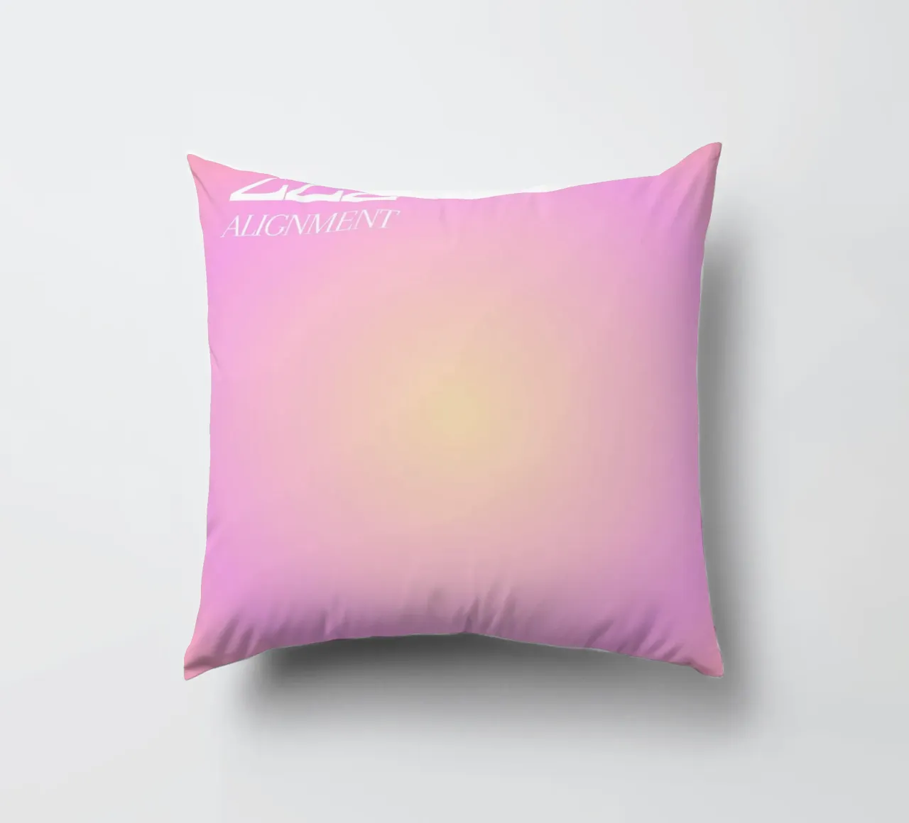 Angel No. 222 Alignment Pink Yellow Aura Gradient Art decorative cushion by homdeco