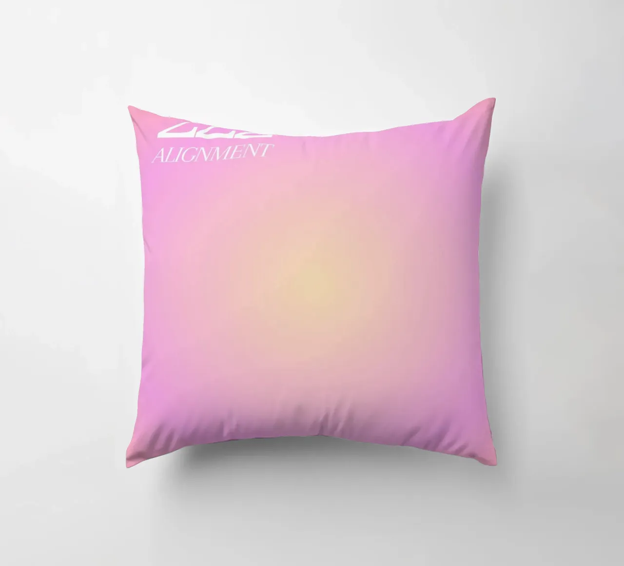 Angel No. 222 Alignment Pink Yellow Aura Gradient Art decorative cushion by homdeco