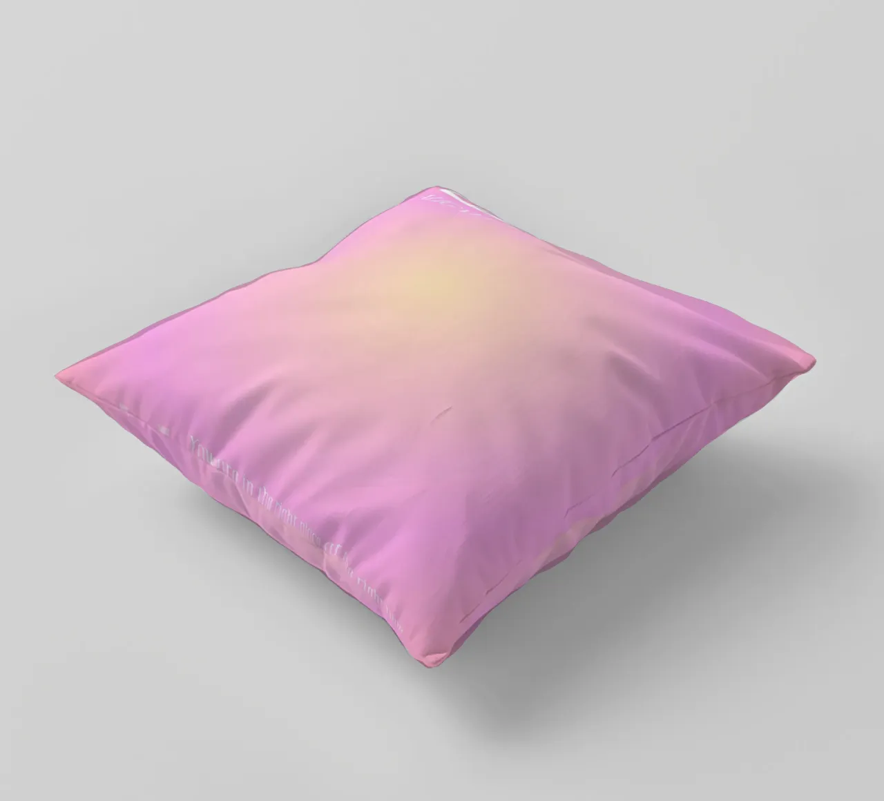 Angel No. 222 Alignment Pink Yellow Aura Gradient Art decorative cushion by homdeco