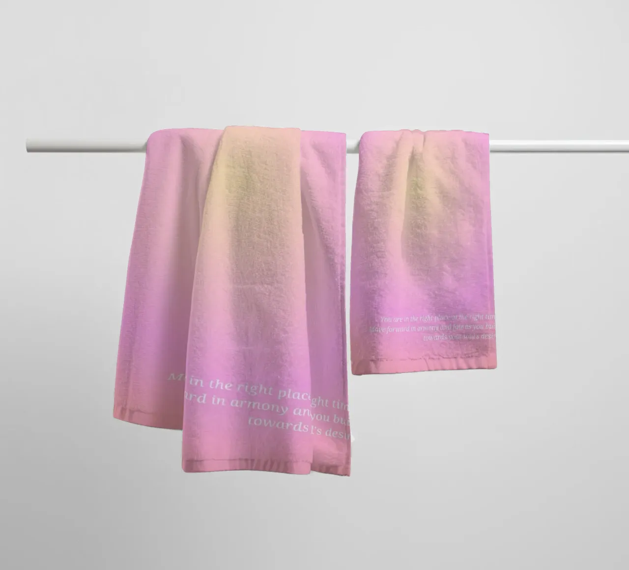 Ange n° 222 Alignement Rose Jaune Aura Gradient Art serviette de bain de homdeco
