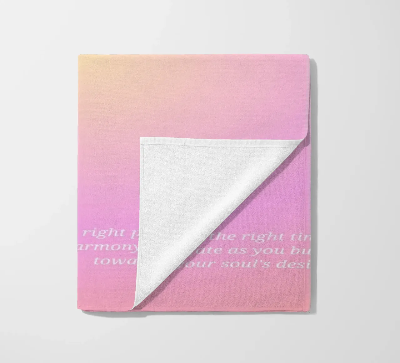 Angel No. 222 Alignment Pink Yellow Aura Gradient Art beach towel by homdeco