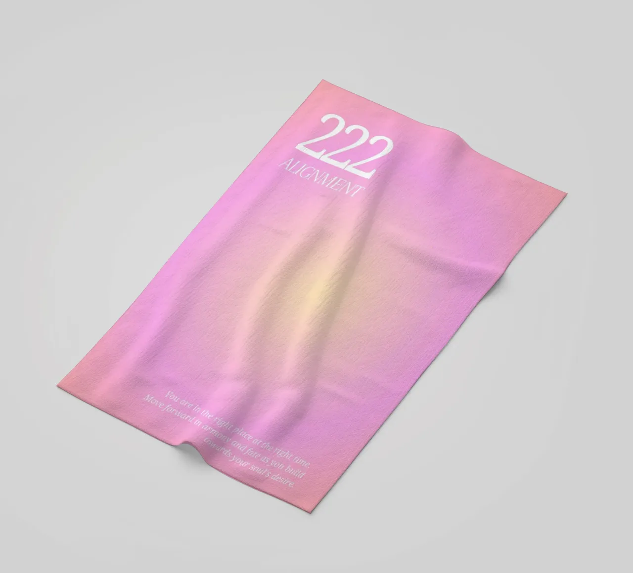 Angel No. 222 Alignment Pink Yellow Aura Gradient Art beach towel by homdeco