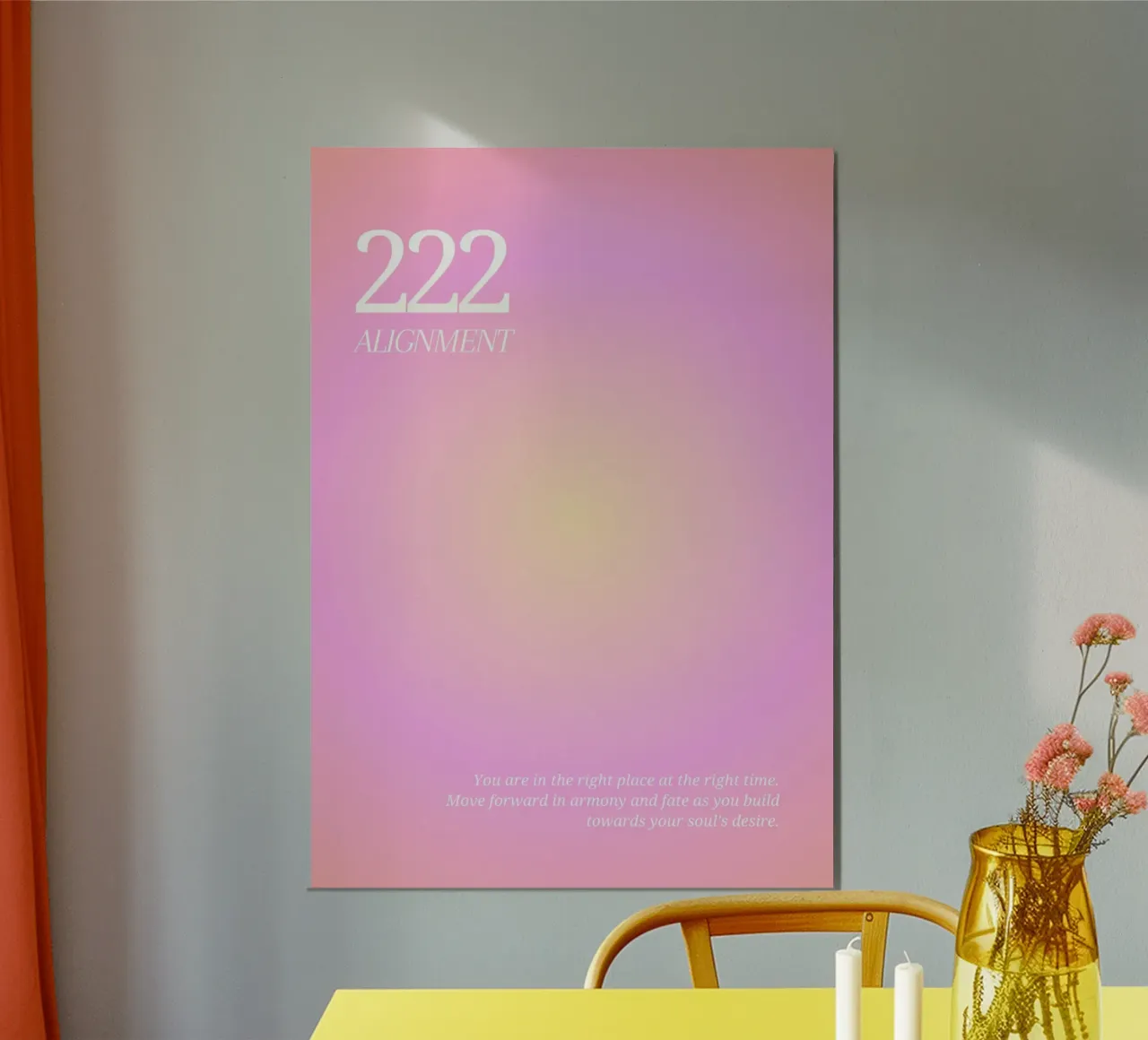Ange n° 222 Alignement Rose Jaune Aura Gradient Art hahnemühle de homdeco