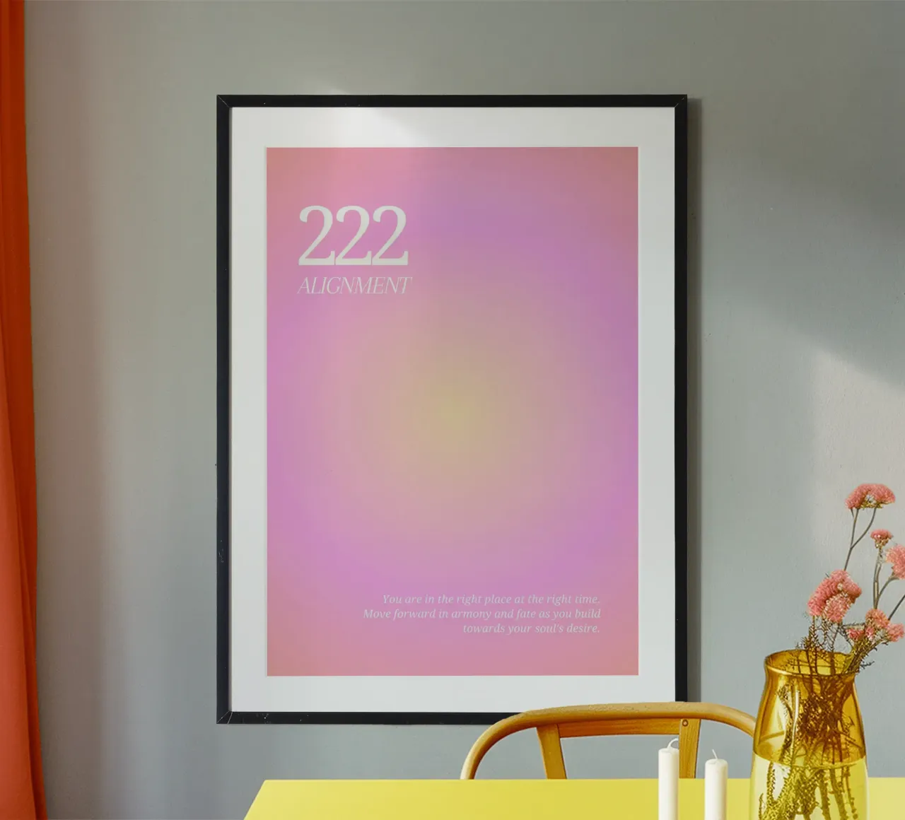 Ange n° 222 Alignement Rose Jaune Aura Gradient Art hahnemühle de homdeco