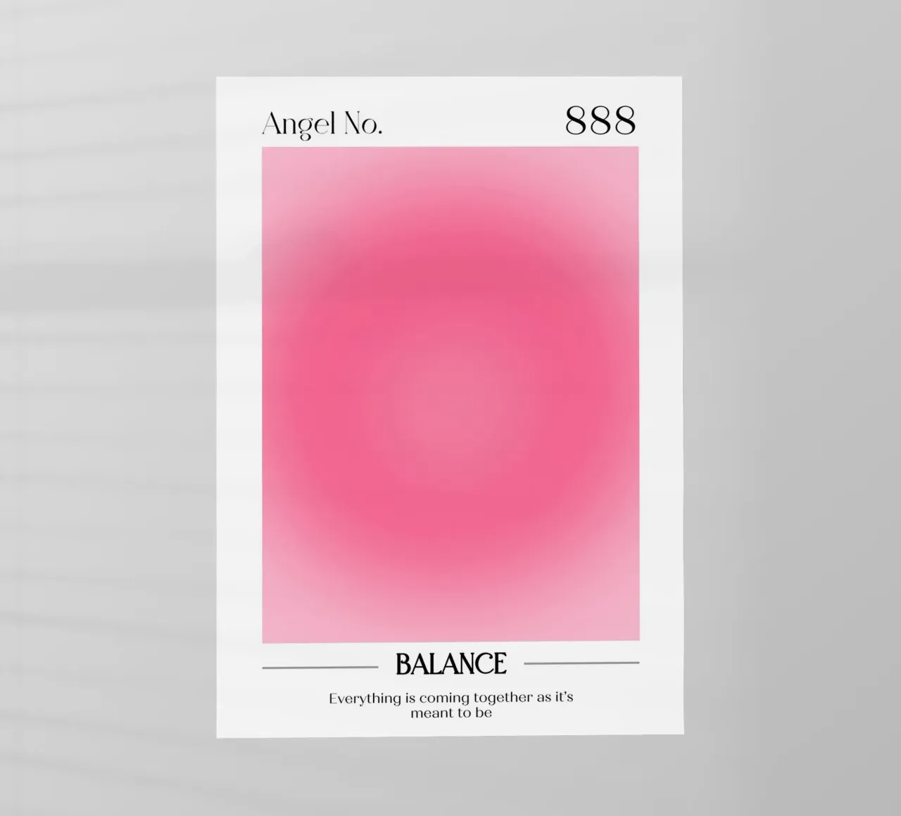 Angelo n. 888 Equilibrio rosa Aura Gradiente Poster Art pellicola backlit da homdeco