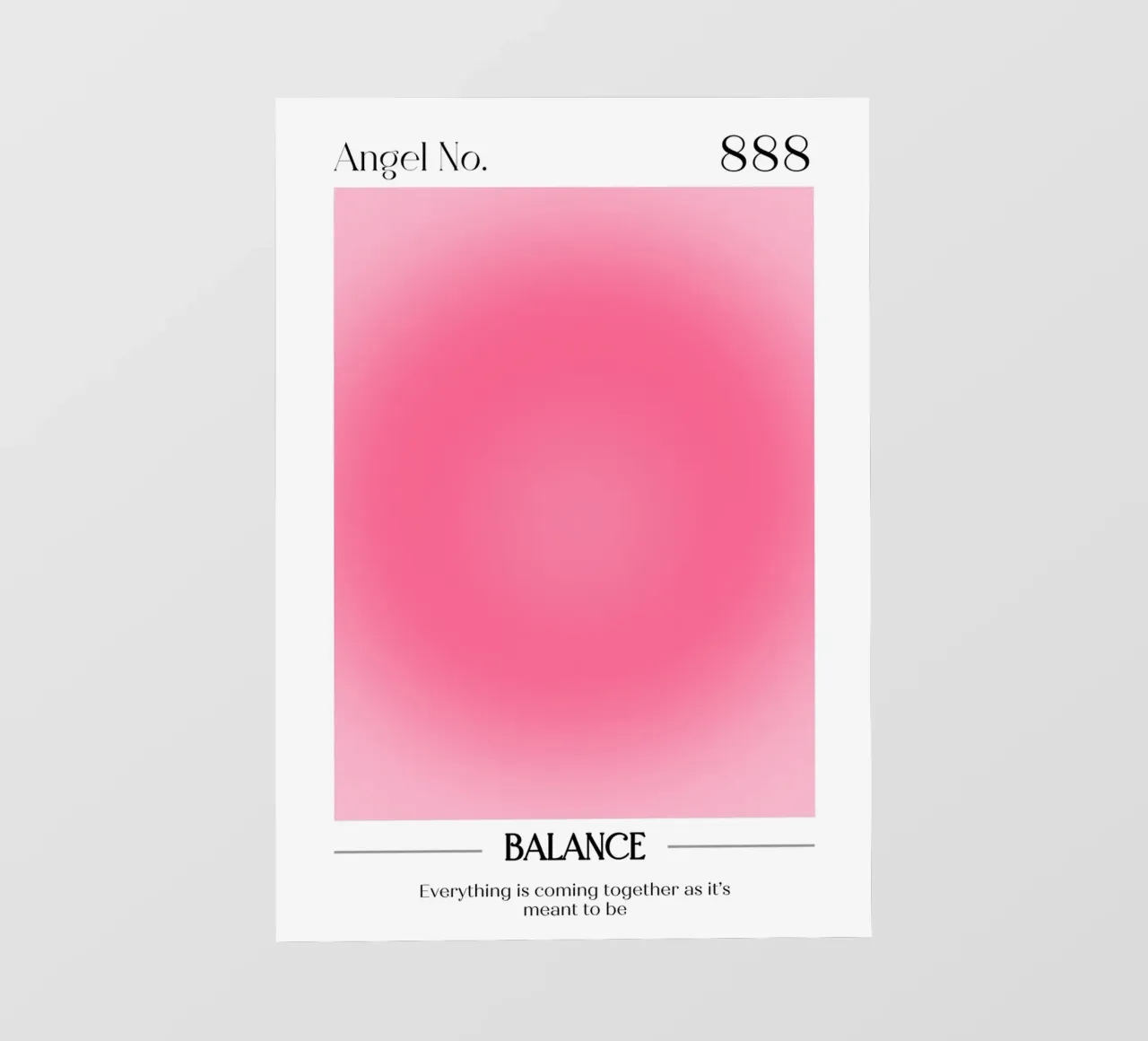Angelo n. 888 Equilibrio rosa Aura Gradiente Poster Art telo in pvc da homdeco