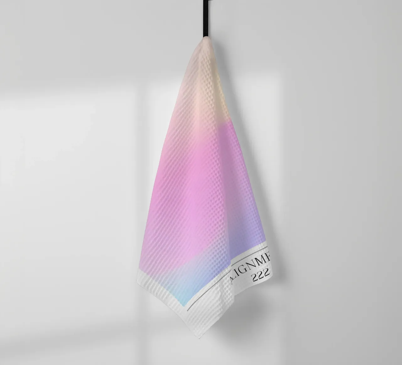 "Alignement" Ange n° 222 Aura Gradient Rose Jaune Bleu torchon de homdeco