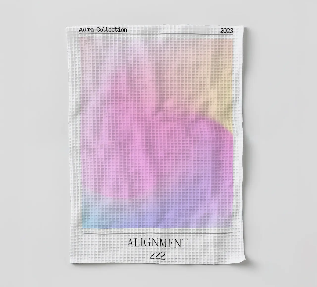 "Alignement" Ange n° 222 Aura Gradient Rose Jaune Bleu torchon de homdeco