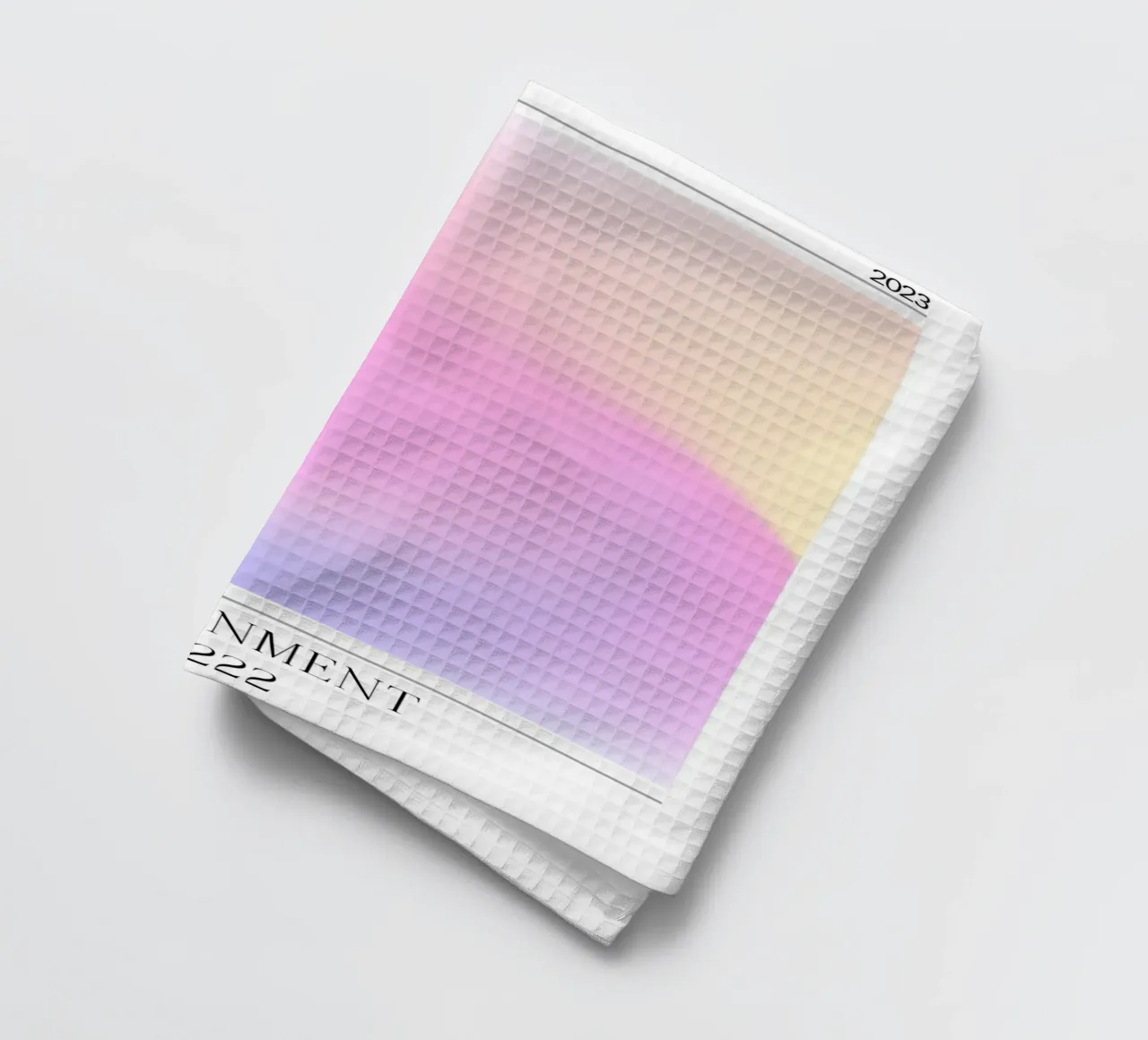 "Alignement" Ange n° 222 Aura Gradient Rose Jaune Bleu torchon de homdeco