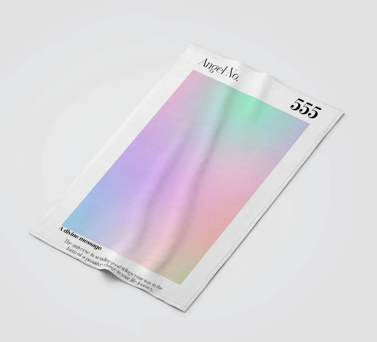 Angel No. 555 Divine Message Pastel Aura Gradient Art fleece blanket by homdeco